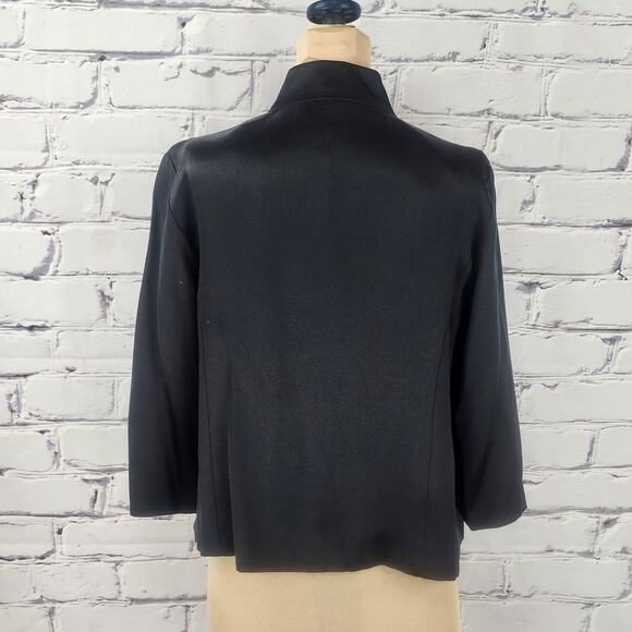 Eileen Fisher 100% Silk Bolero Jacket Womens S Classic Formal Corpcore - Picture 2 of 7